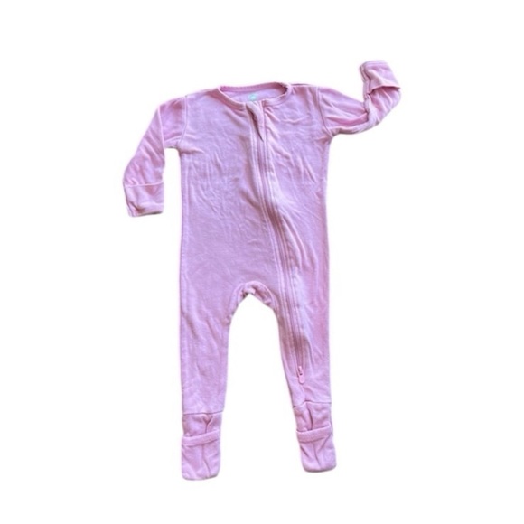 DREAMLAND BABY Bamboo Pajamas With Dreamcuffs Pink Bamboo Girls 3-6 Months - Picture 1 of 6